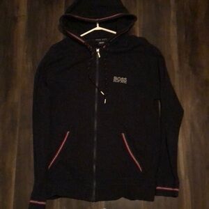 Hugo boss men’s sweater zip up dark navy size large